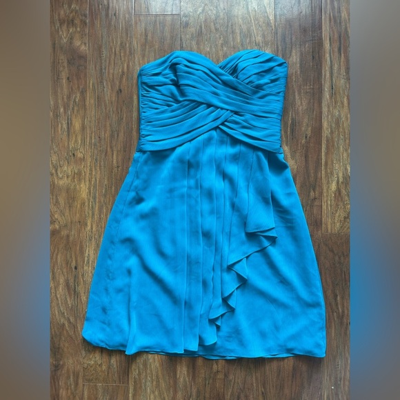 David's Bridal Dresses & Skirts - David's Bridal Teal Strapless Dress Women’s Size 6 Wedding Formal Prom